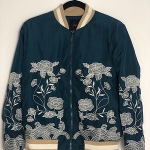 F21 teal Bomber jacket- Size S